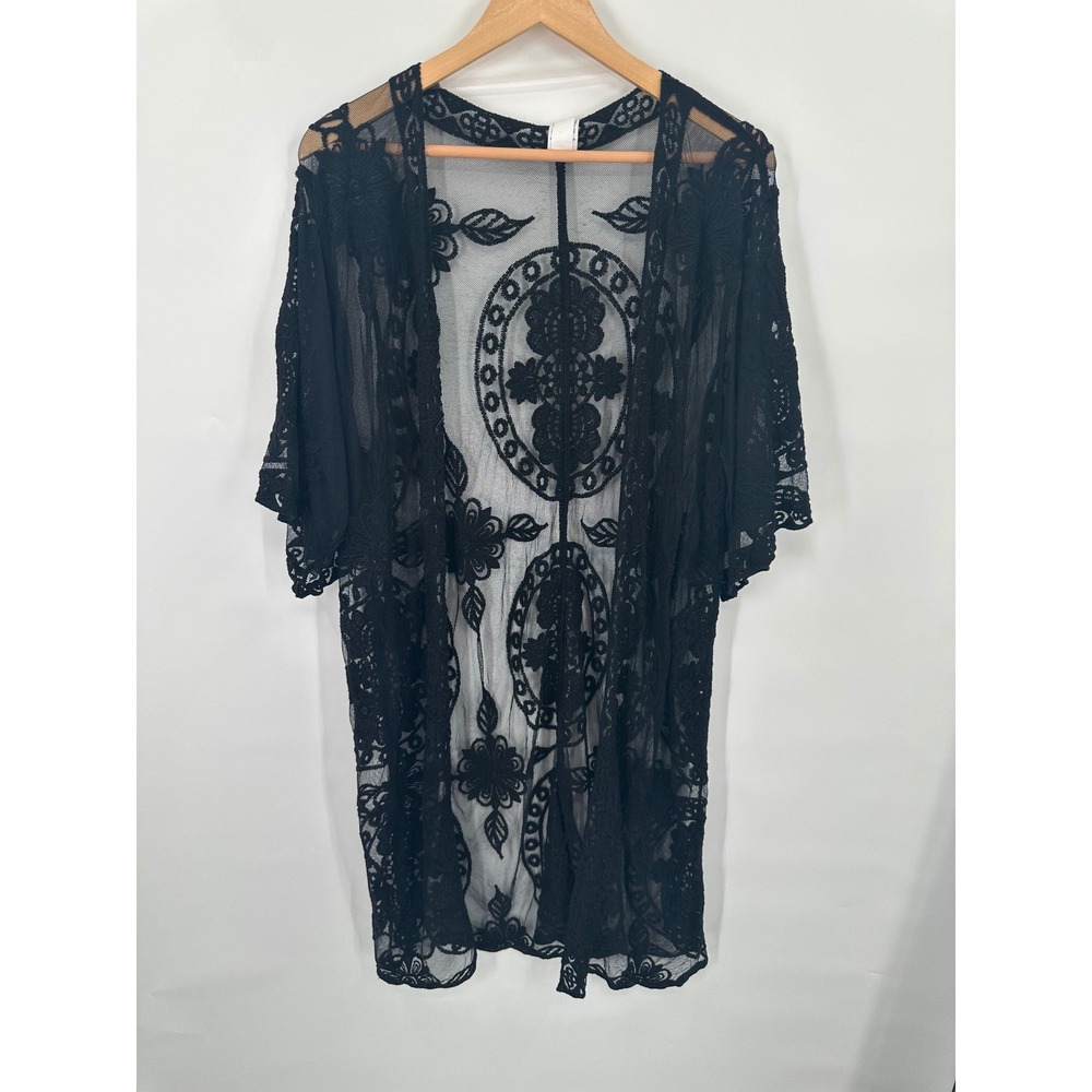 Unbranded Lace Duster Womens L/XL Witchy Whimsigoth Dark Romantic Fairy Grunge